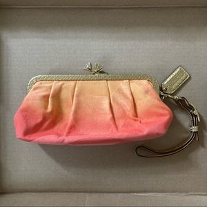 Coral Ombré Coach Evening Clutch